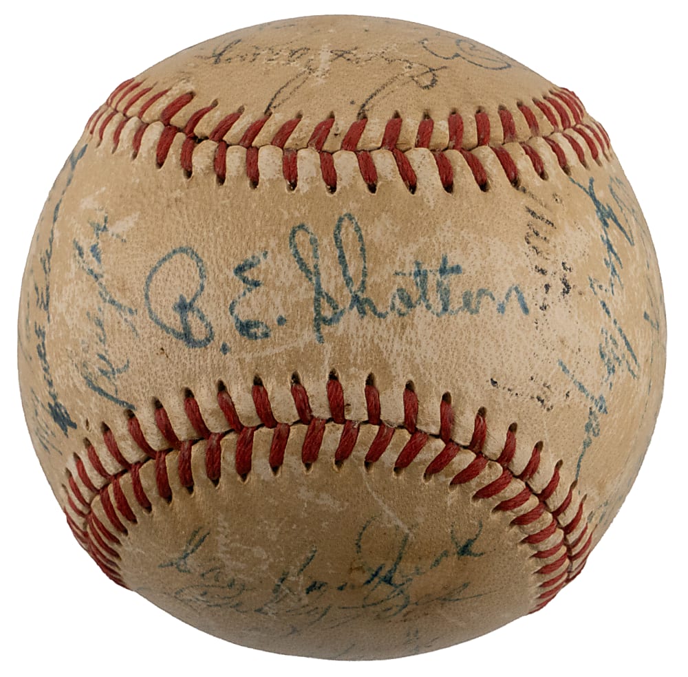 1950 Brooklyn Dodgers Team-Signed Baseball with (27) Signatures Including Jackie Robinson & Roy Campanella - PSA/DNA LOA