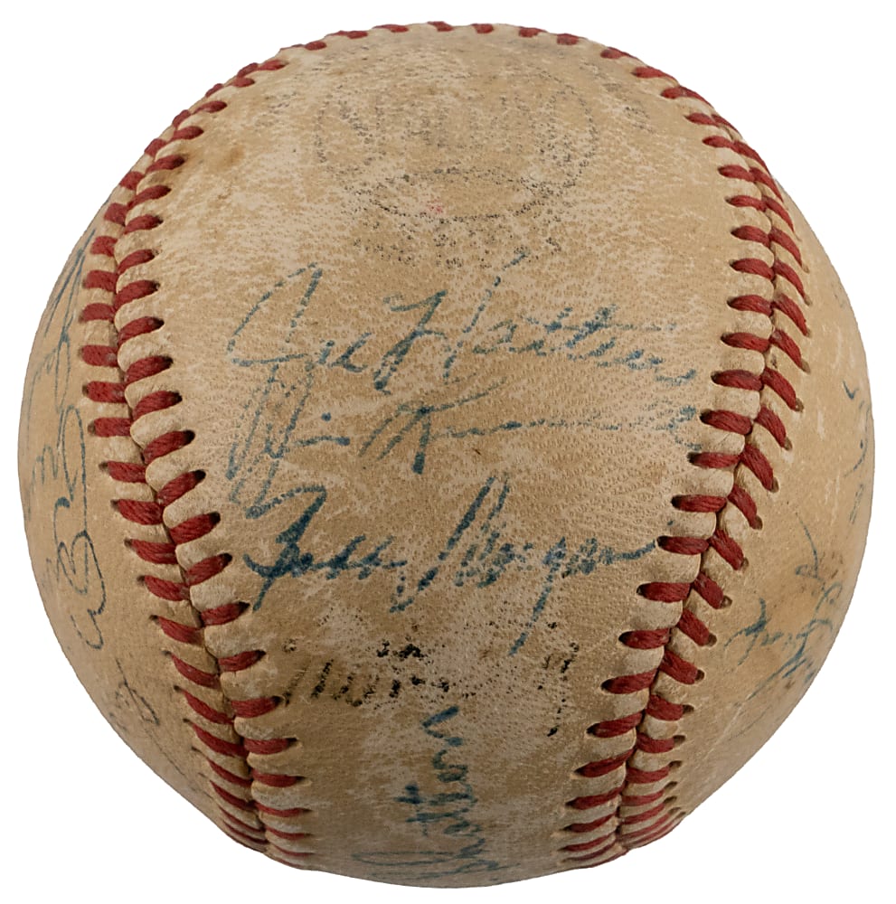 1950 Brooklyn Dodgers Team-Signed Baseball with (27) Signatures Including Jackie Robinson & Roy Campanella - PSA/DNA LOA