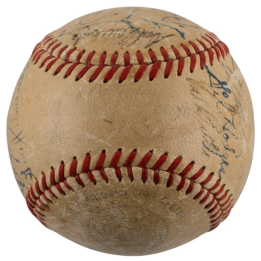 1950 Brooklyn Dodgers Team-Signed Baseball with (27) Signatures Including Jackie Robinson & Roy Campanella - PSA/DNA LOA