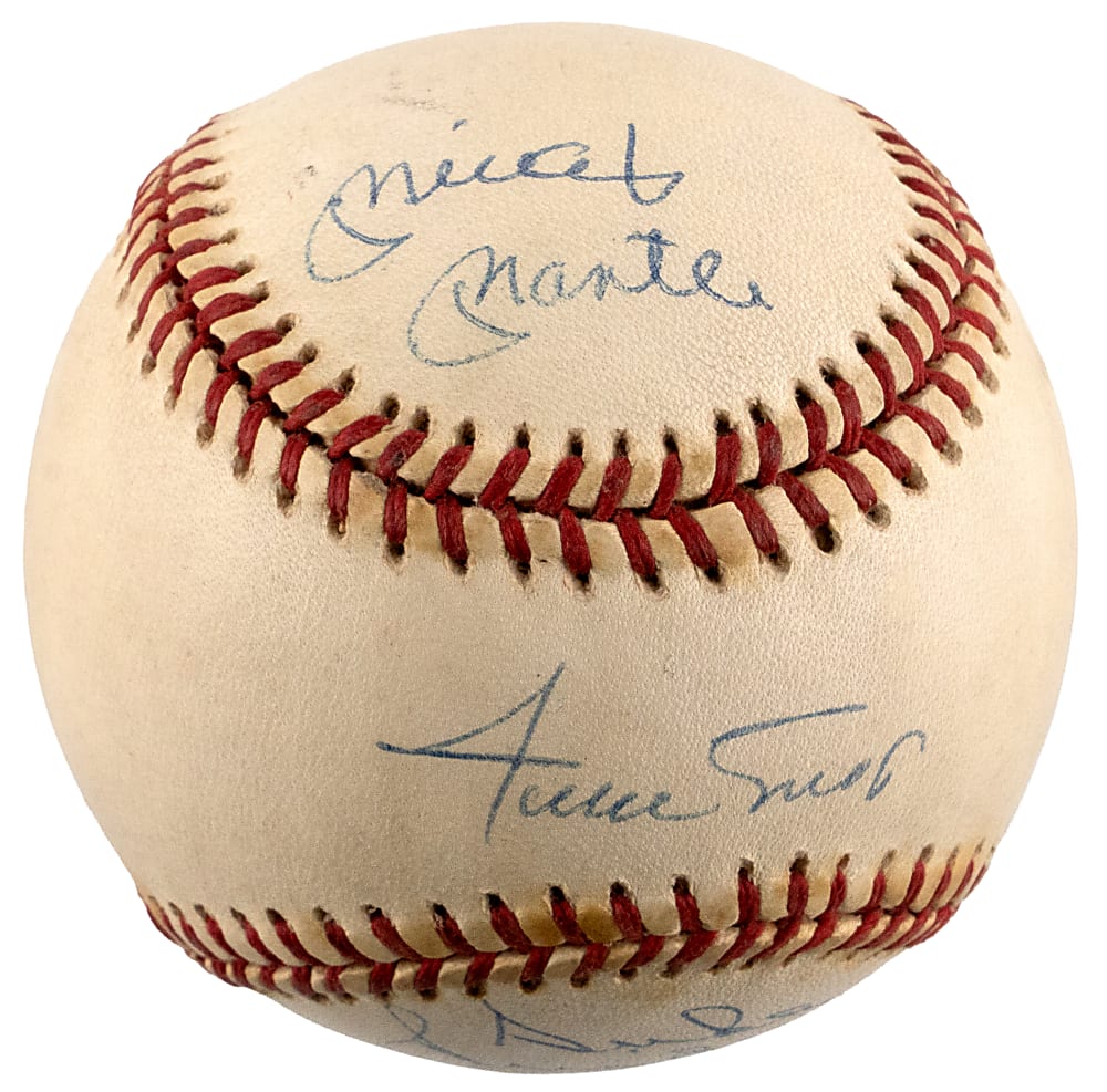 "Willie, Mickey & The Duke" Triple-Signed ONL/White Baseball - PSA/DNA LOA