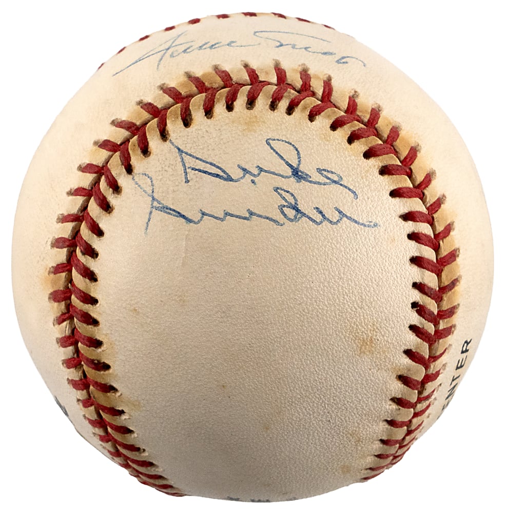 "Willie, Mickey & The Duke" Triple-Signed ONL/White Baseball - PSA/DNA LOA
