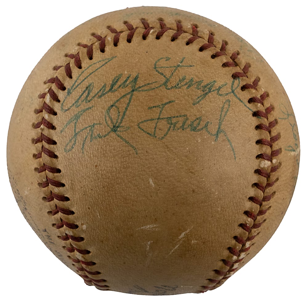 Hall of Famer & Stars Signed ONL/Giles Baseball with (12) Including Dean, Stengel & L. Waner - JSA LOA