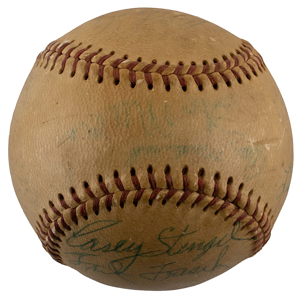 Hall of Famer & Stars Signed ONL/Giles Baseball with (12) Including Dean, Stengel & L. Waner - JSA LOA