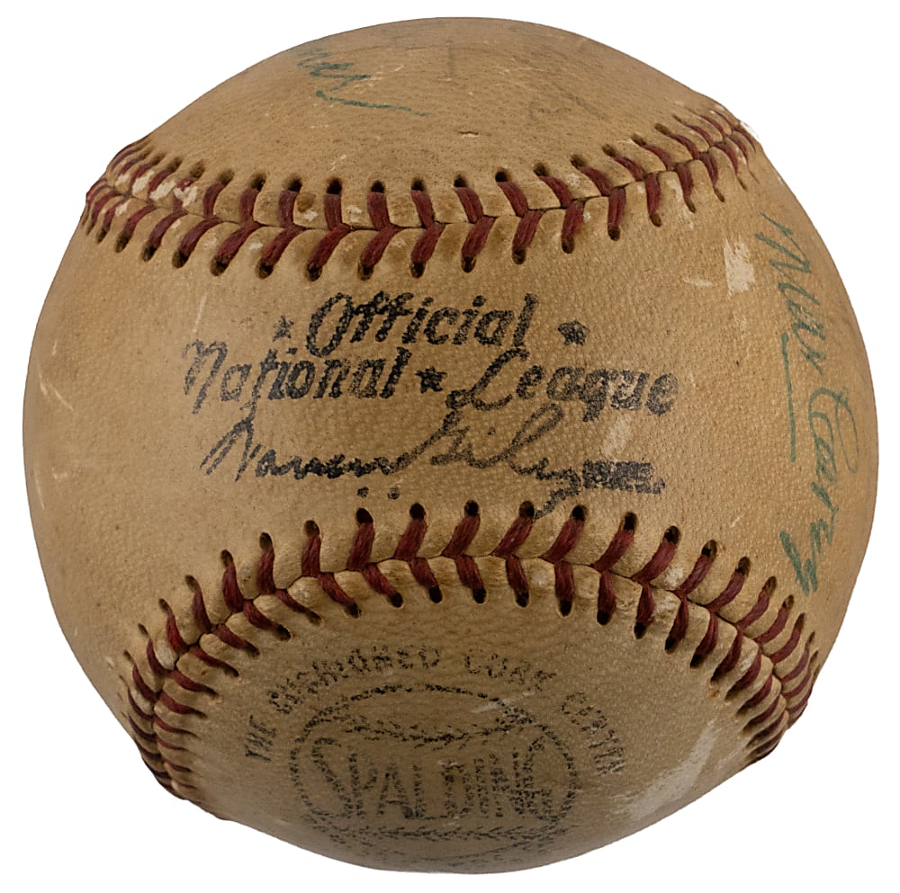 Hall of Famer & Stars Signed ONL/Giles Baseball with (12) Including Dean, Stengel & L. Waner - JSA LOA