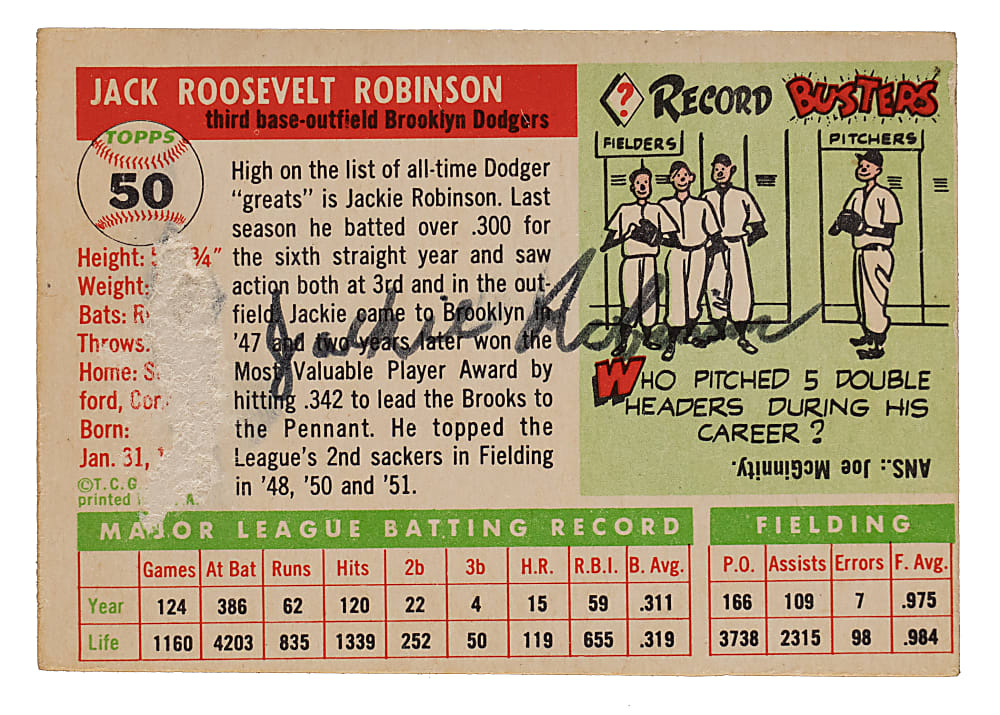1955 Topps #50 Jackie Robinson