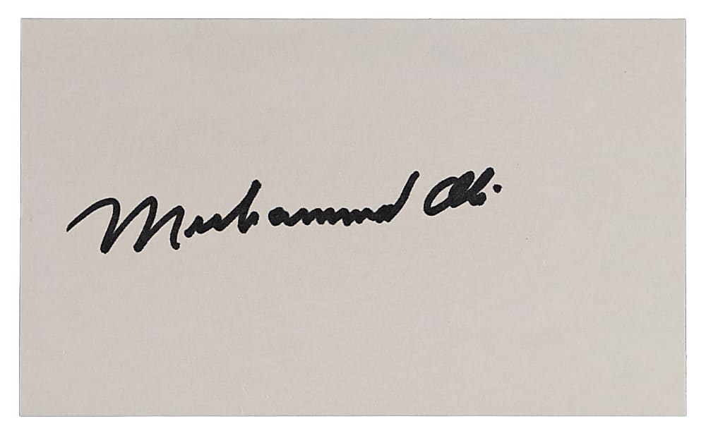 Muhammad Ali Boldly Signed Index Card