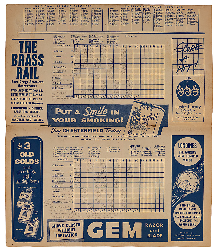 1951-1969 New York/ San Francisco Giants Program & Scorecard Collection (111) Including (27) with Willie Mays Home Runs