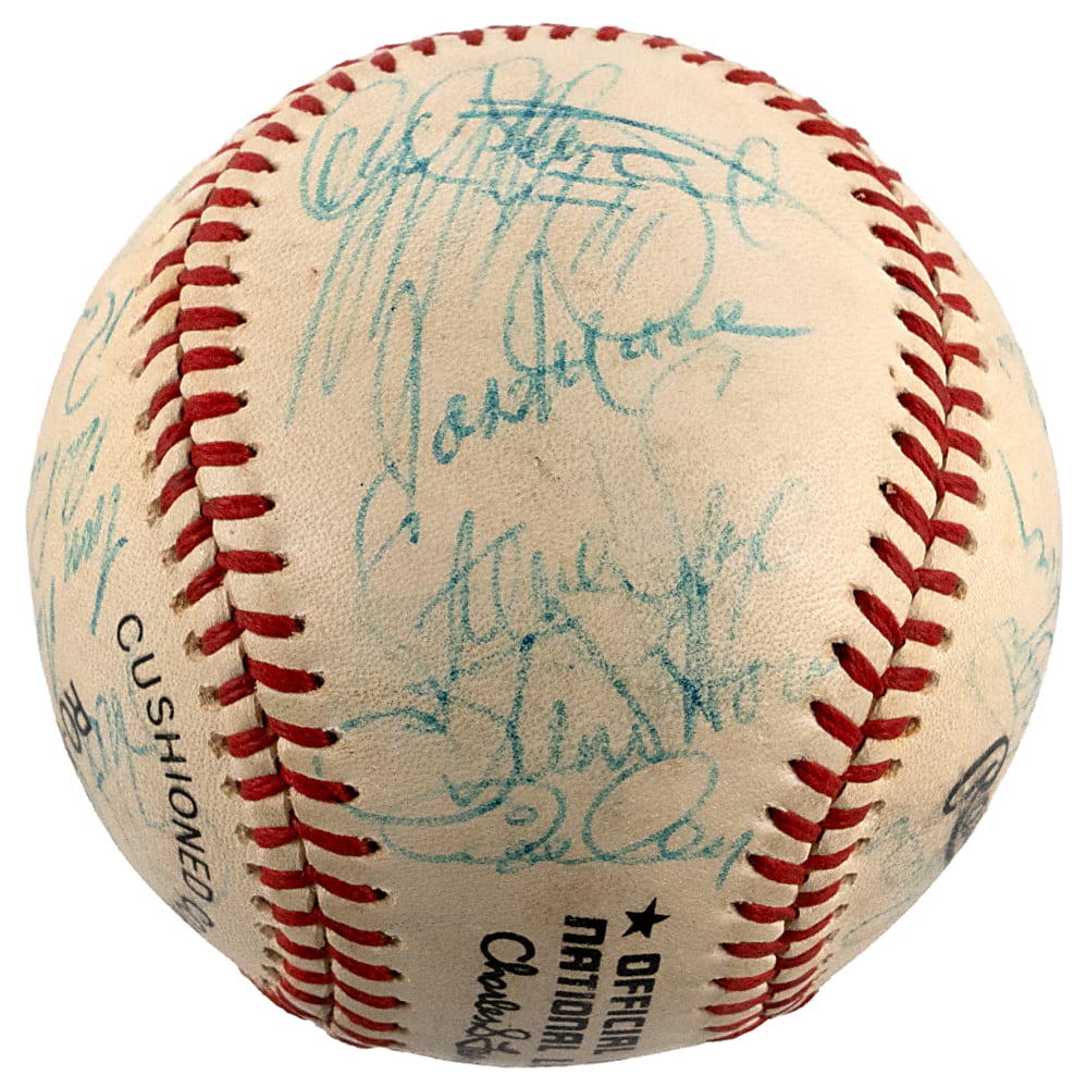 1982 Los Angeles Dodgers Team-Signed ONL/Feeney Baseball with (28) Signatures Including Lasorda, Valenzuela & Garvey Plus Full JSA LOA