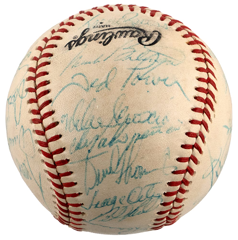 1982 Los Angeles Dodgers Team-Signed ONL/Feeney Baseball with (28) Signatures Including Lasorda, Valenzuela & Garvey Plus Full JSA LOA