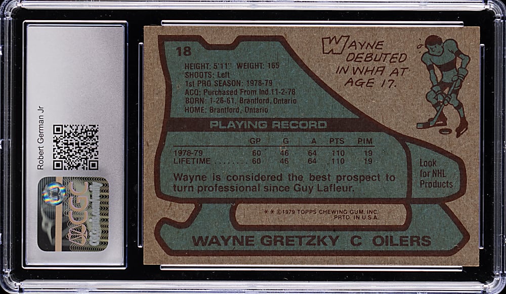 1979-1980 Topps Hockey #18 Wayne Gretzky Rookie CGC NM+ 7.5
