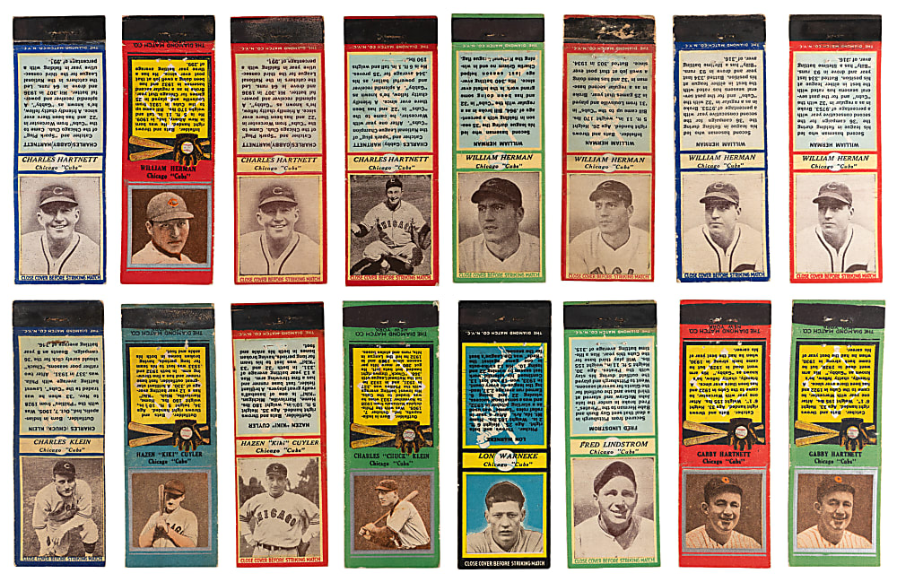 1934-1936 Diamond Matchbook Chicago Cubs Collection (112) with (15) Hall of Famers