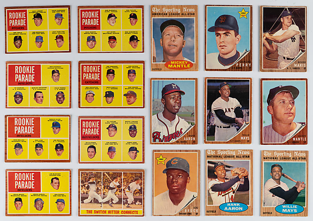 1962 Topps Partial Set (444/598) with (3) Mickey Mantle & Complete High Number Set (76)