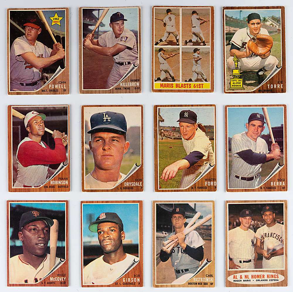 1962 Topps Partial Set (444/598) with (3) Mickey Mantle & Complete High Number Set (76)