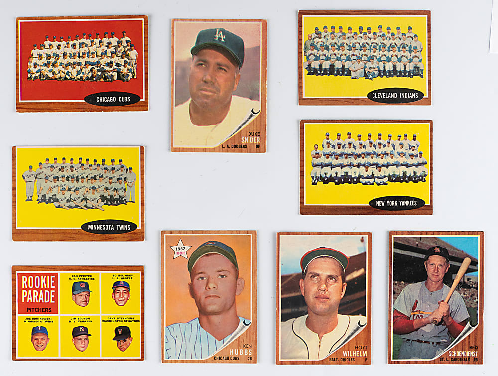 1962 Topps Partial Set (444/598) with (3) Mickey Mantle & Complete High Number Set (76)
