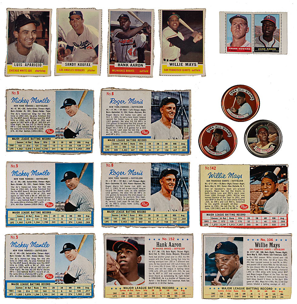 1961-1966 Oddball & Insert Collection (209) with (60+) Hall of Famers Including Aaron, Clemente, Koufax, Mantle & Mays