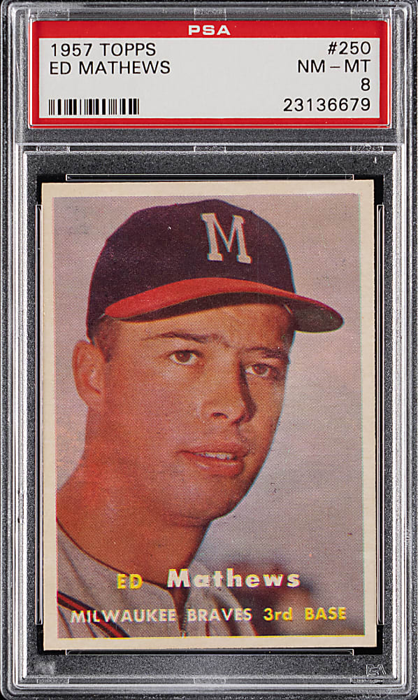 1957 Topps #250 Eddie Mathews PSA NM-MT 8