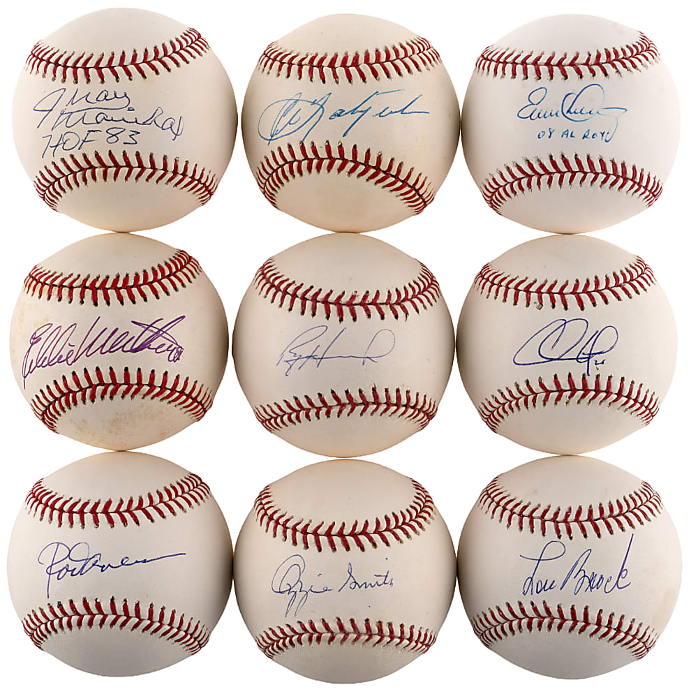 Single-Signed Hall of Fame & Star Baseballs (18) - Most with Individual Certification