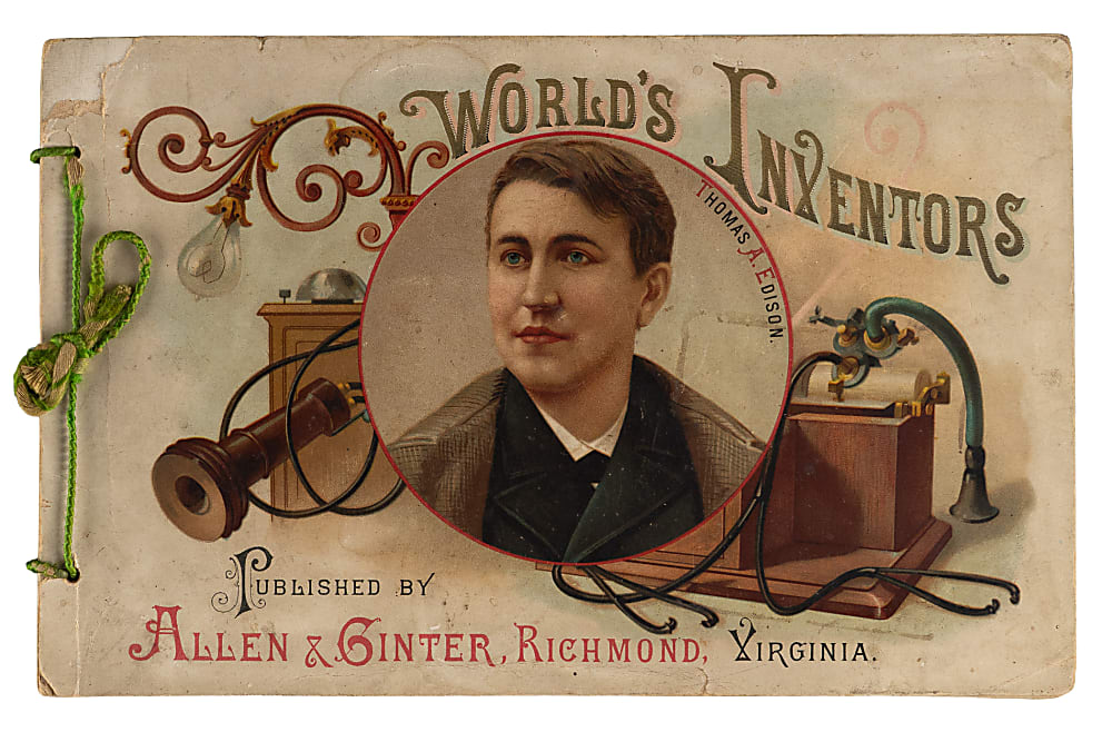 1890 Allen & Ginter A25 World's Inventors Album with Thomas Edison, Ben Franklin & Isaac Newton
