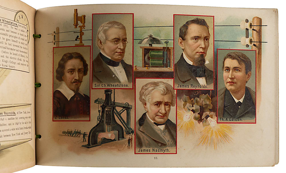 1890 Allen & Ginter A25 World's Inventors Album with Thomas Edison, Ben Franklin & Isaac Newton