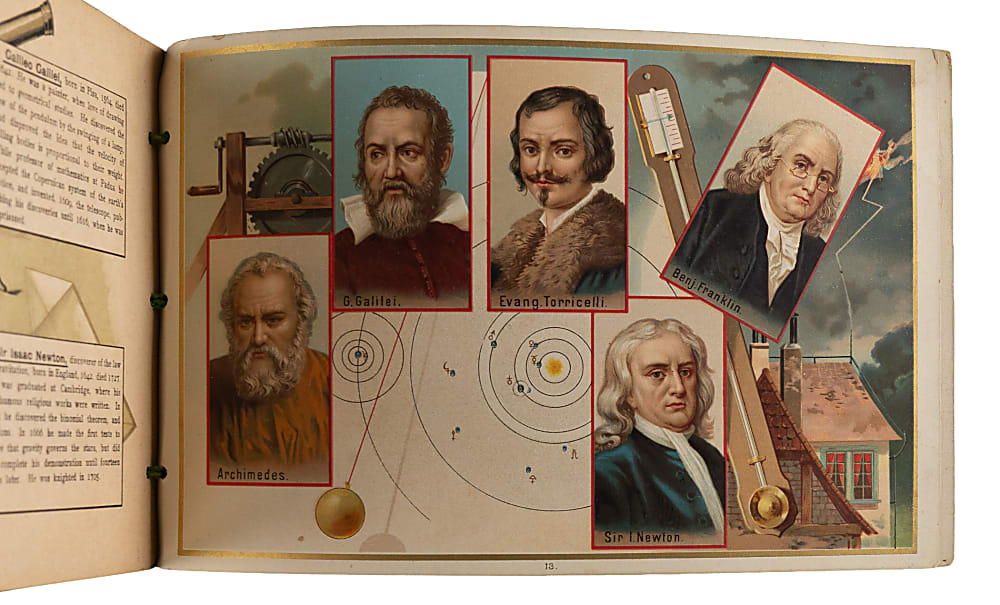 1890 Allen & Ginter A25 World's Inventors Album with Thomas Edison, Ben Franklin & Isaac Newton