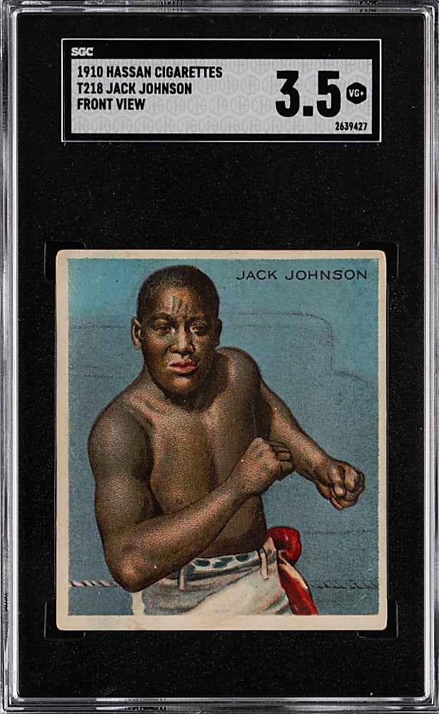 1910 T218 Hassan Champions Jack Johnson Front View SGC VG+ 3.5