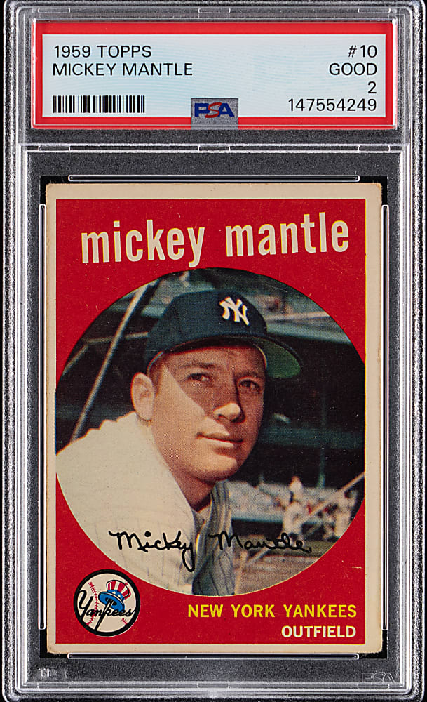 1959 Topps #10 Mickey Mantle PSA GOOD 2