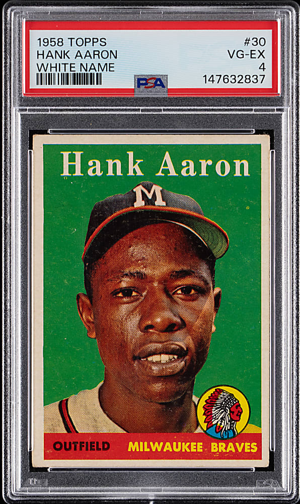 1958 Topps #30 Hank Aaron White Name PSA VG-EX 4