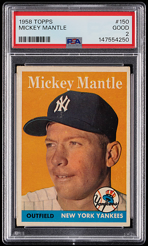 1958 Topps #150 Mickey Mantle PSA GOOD 2