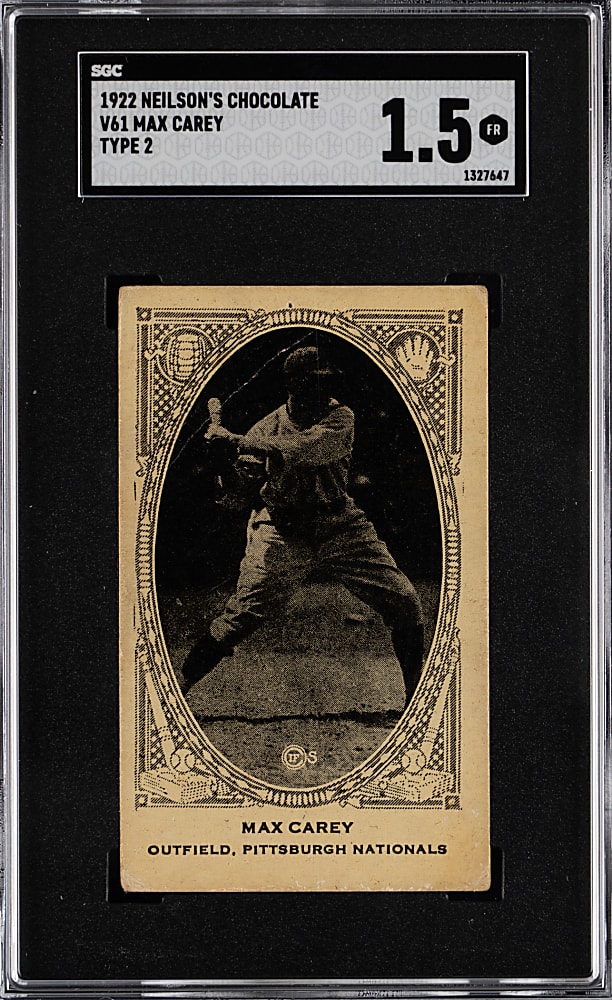 1922 V61-2 Neilson's Chocolate Max Carey SGC FAIR 1.5