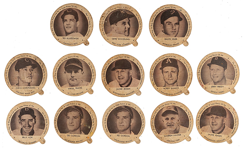 1953 Dixie Lids (13) with Ralph Kiner & Ted Kluszewski