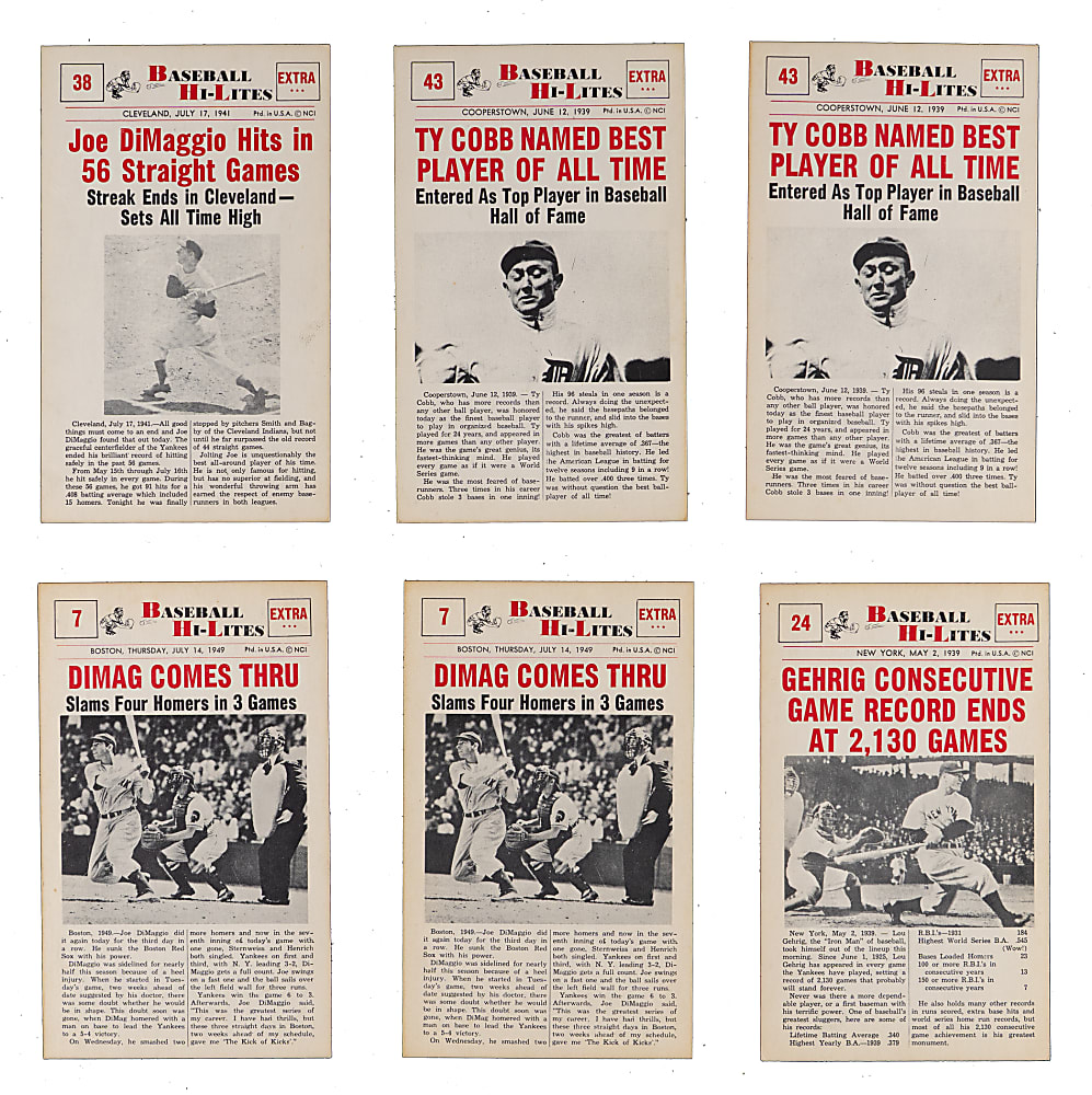 1960 Nu-Card Baseball Hi-Lites Collection (106) with Near Complete Set (70/72) & Starter Set (33/72) Plus Duplicates