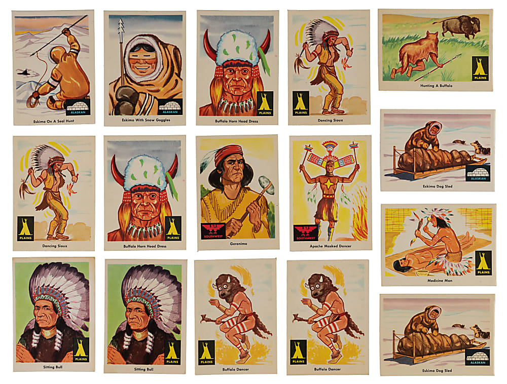 1959 Fleer Indian Trading Cards Complete Set Pair from Vending - (160 Total Cards)