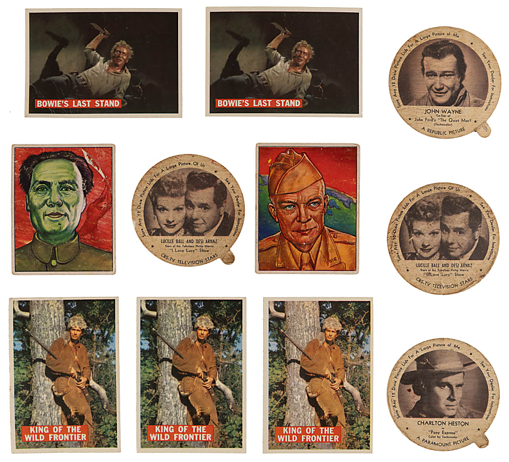 1940s-1950s Non-Sport Collection (494) with Davy Crockett, Dixie Lids, Rails & Sails & Red Menace