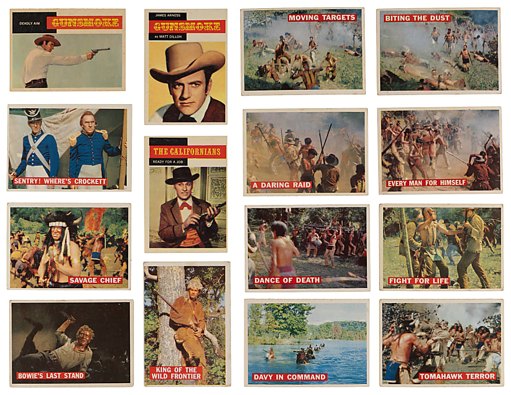 1956-1958 Topps Western TV Series Non-Sport Collection (237) with Davy Crockett Orange Complete Set (80) & TV Westerns Near Set (70/71)