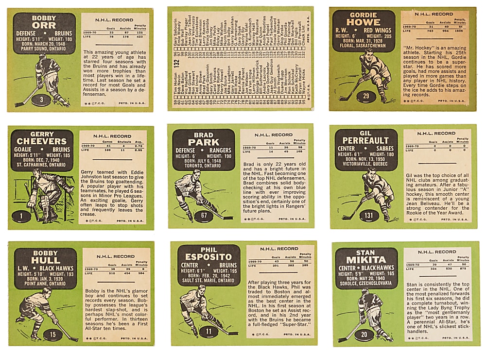 1970-1971 Topps Hockey Complete Set (132)