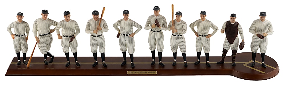 1998 & 1999 Danbury Mint Greatest Teams Lineup Statue Sets (2) with 1927 & 1998 New York Yankees in Original Shipping Boxes