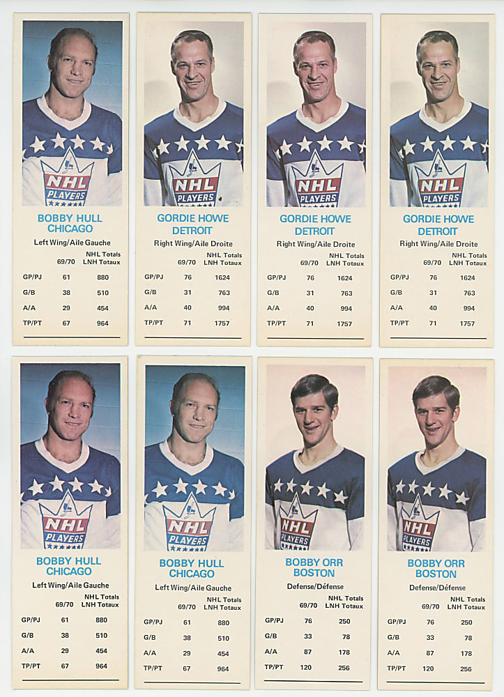 1970-1971 Dad's Cookies Hockey Hoard (950+) with Complete Set (144) Plus (8) Hull, (7) Howe & (6) Orr - Clean!
