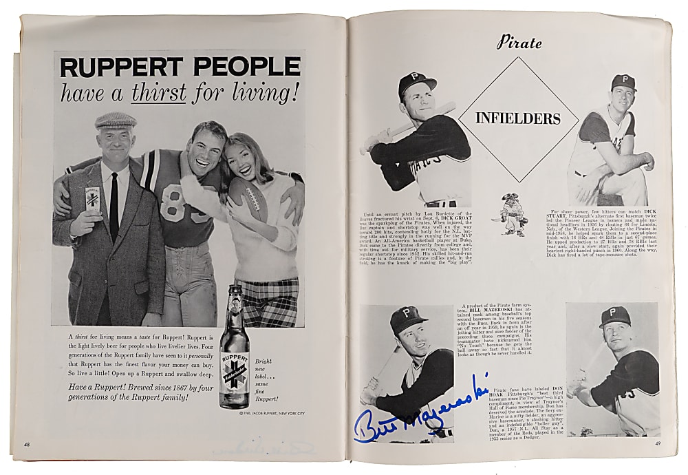 1960 World Series Program Signed by (26) Including Berra, Ford & Mazeroski