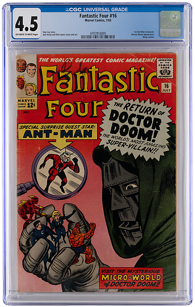 1963 Marvel Comics Fantastic Four #16 First Ant-Man Crossover - CGC 4.5