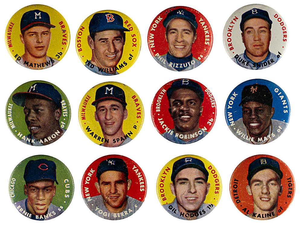1956 Topps Pins Near Complete Set (57/60)