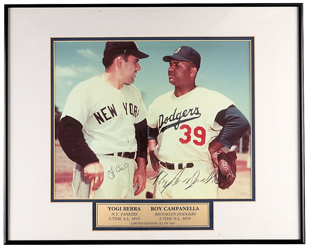 Yogi Berra & Roy Campanella Dual-Signed Limited Edition Photograph Display