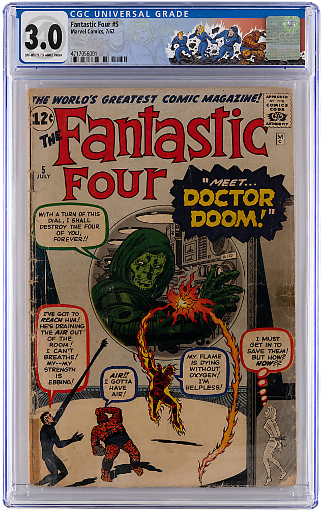 1962 Marvel Comics Fantastic Four #5 First Dr. Doom - CGC 3.0
