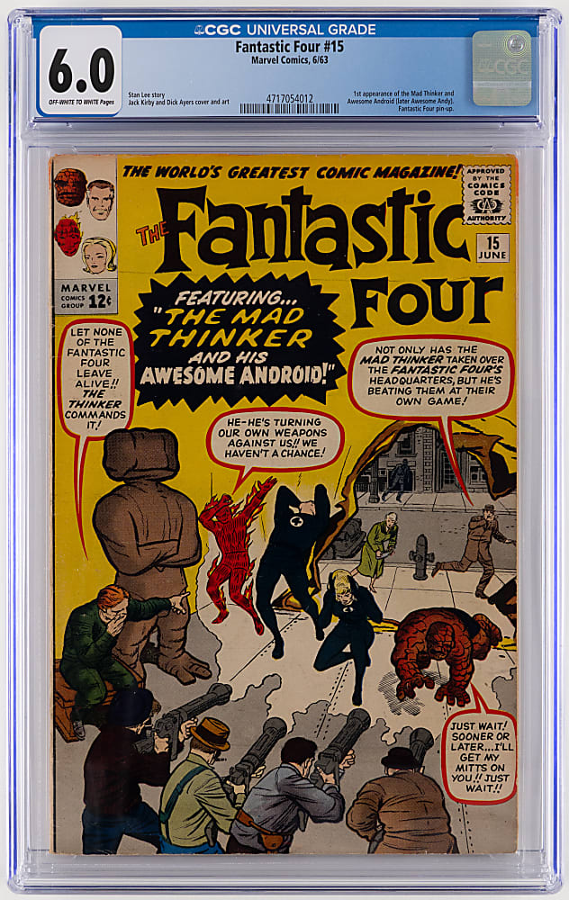 1963 Marvel Comics Fantastic Four #15 First Mad Thinker and Awesome Android - CGC 6.0
