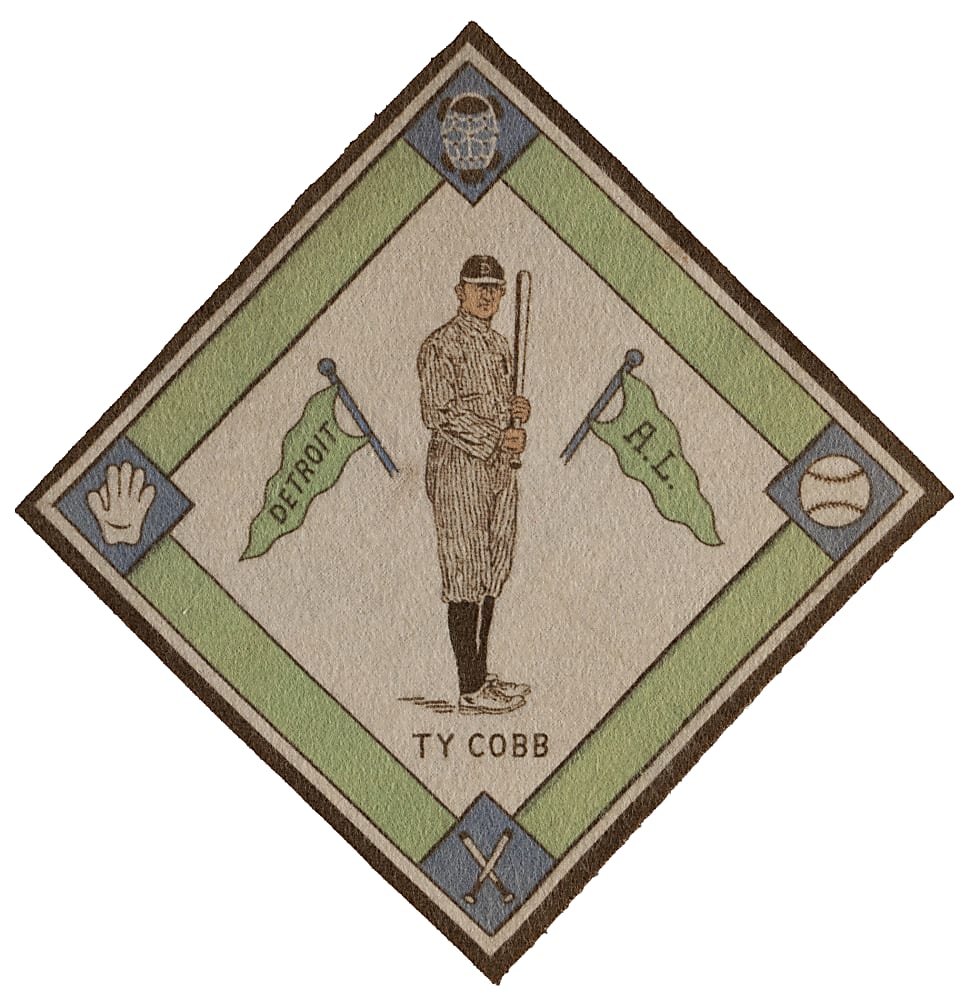 1914 B18 Blanket Ty Cobb White Infield