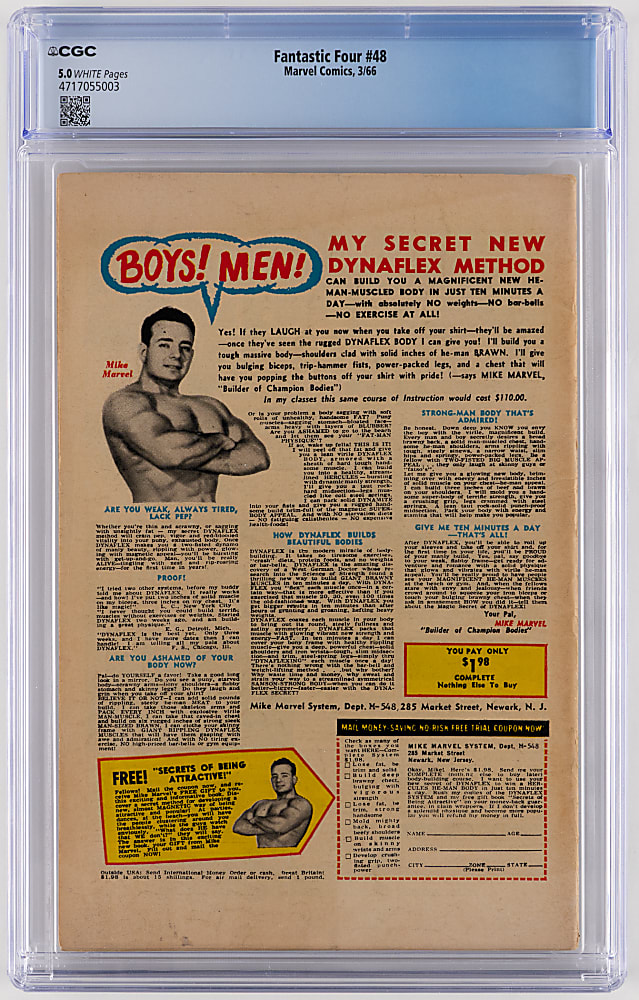 1966 Marvel Comics Fantastic Four #48 First Silver Surfer - CGC 5.0