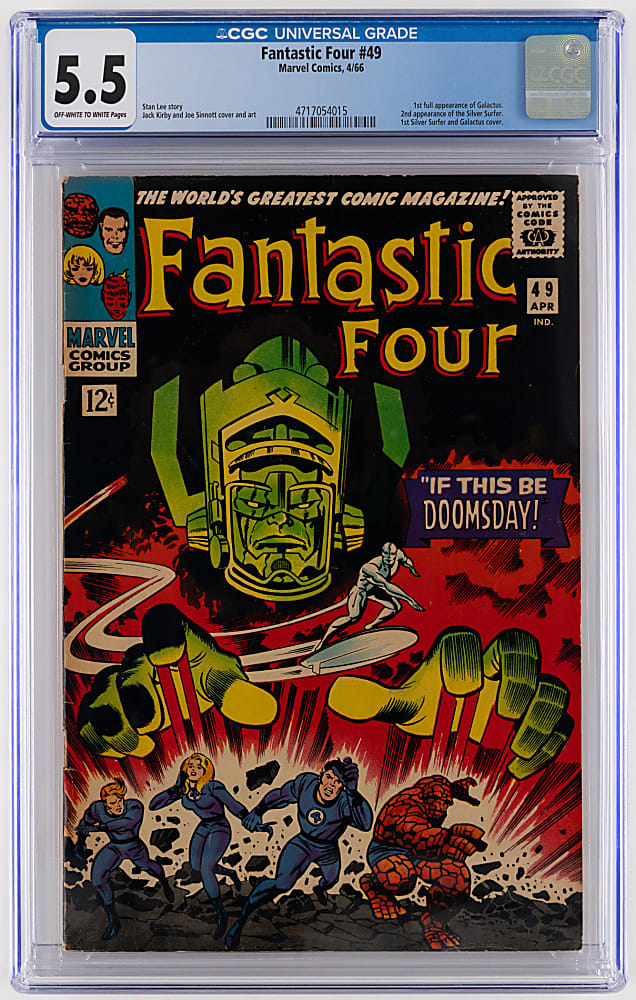 1966 Marvel Comics Fantastic Four #49 First Galactus - CGC 5.5
