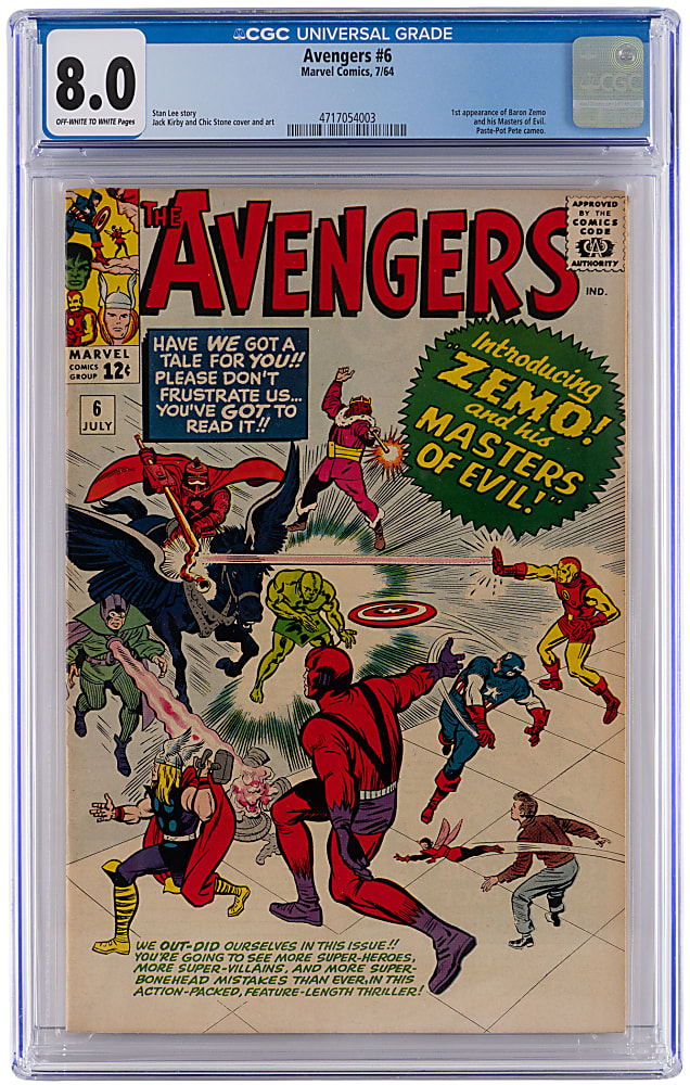 1964 Marvel Comics The Avengers #6 First Baron Zemo and His Masters of Evil - CGC 8.0