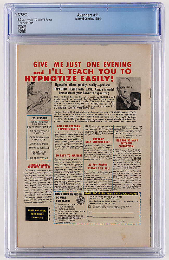 1964 Marvel Comics The Avengers #11 Early Spider-Man Appearance - CGC 8.0
