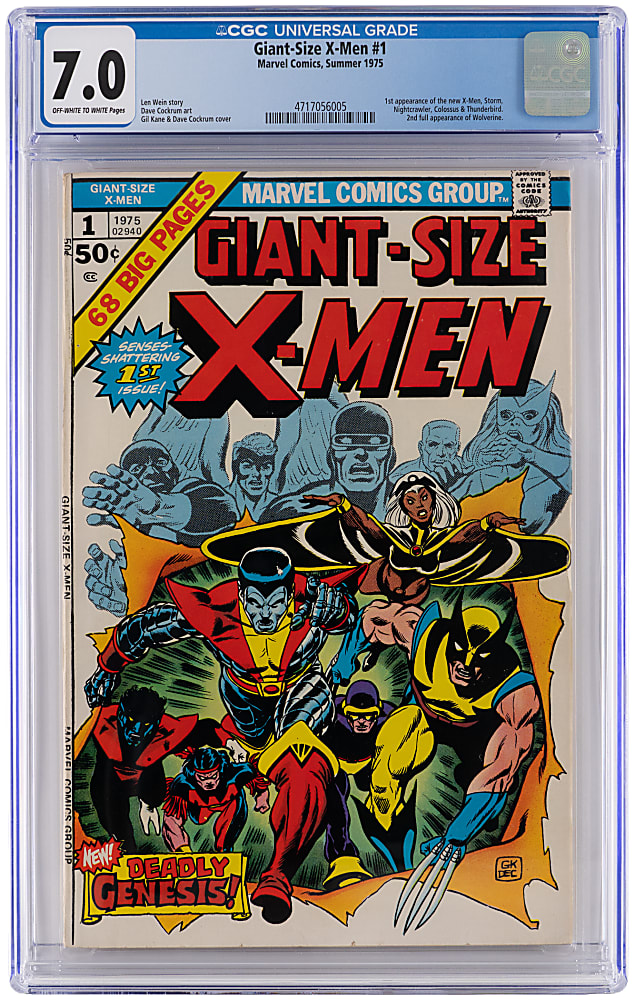 1975 Marvel Comics Giant-Size X-Men #1 First New X-Men Team with First Storm/Nightcrawler/Colossus/Thunderbird - CGC 7.0