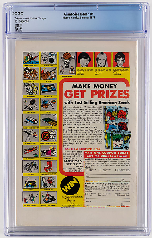 1975 Marvel Comics Giant-Size X-Men #1 First New X-Men Team with First Storm/Nightcrawler/Colossus/Thunderbird - CGC 7.0
